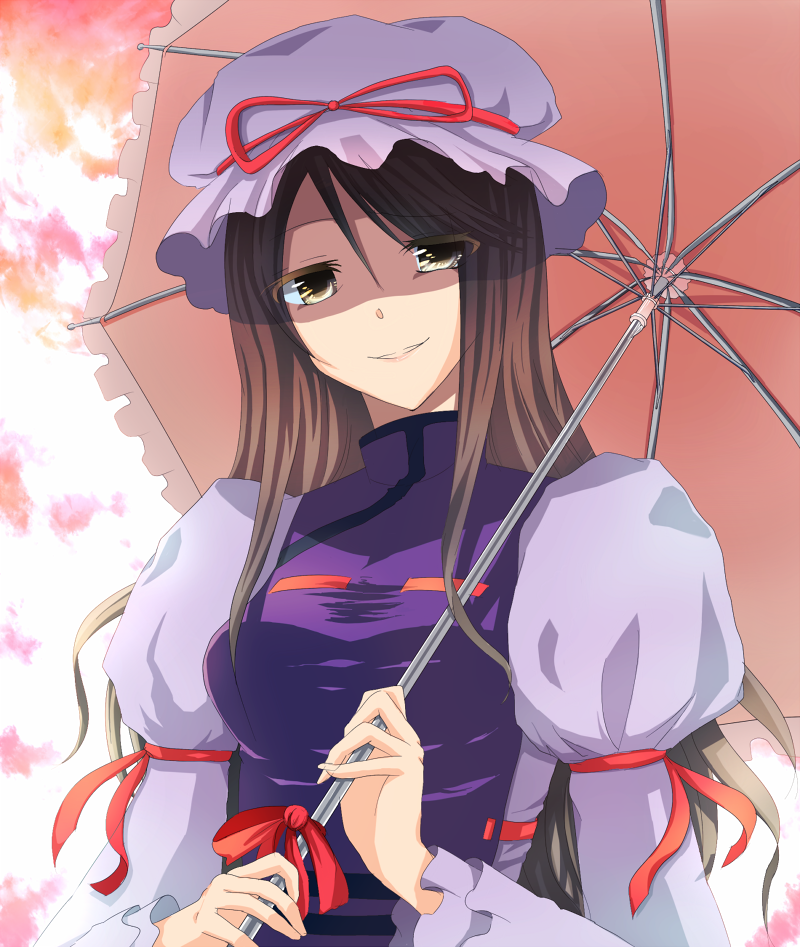 bow, breasts, brown_eyes, brown_hair, cosplay, creepy, dress, durarara!!