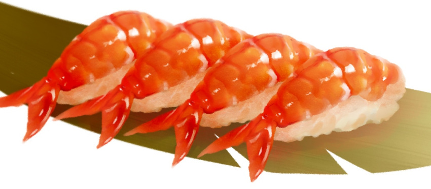 food, guramitami, no_humans, original, rice, shrimp, sushi