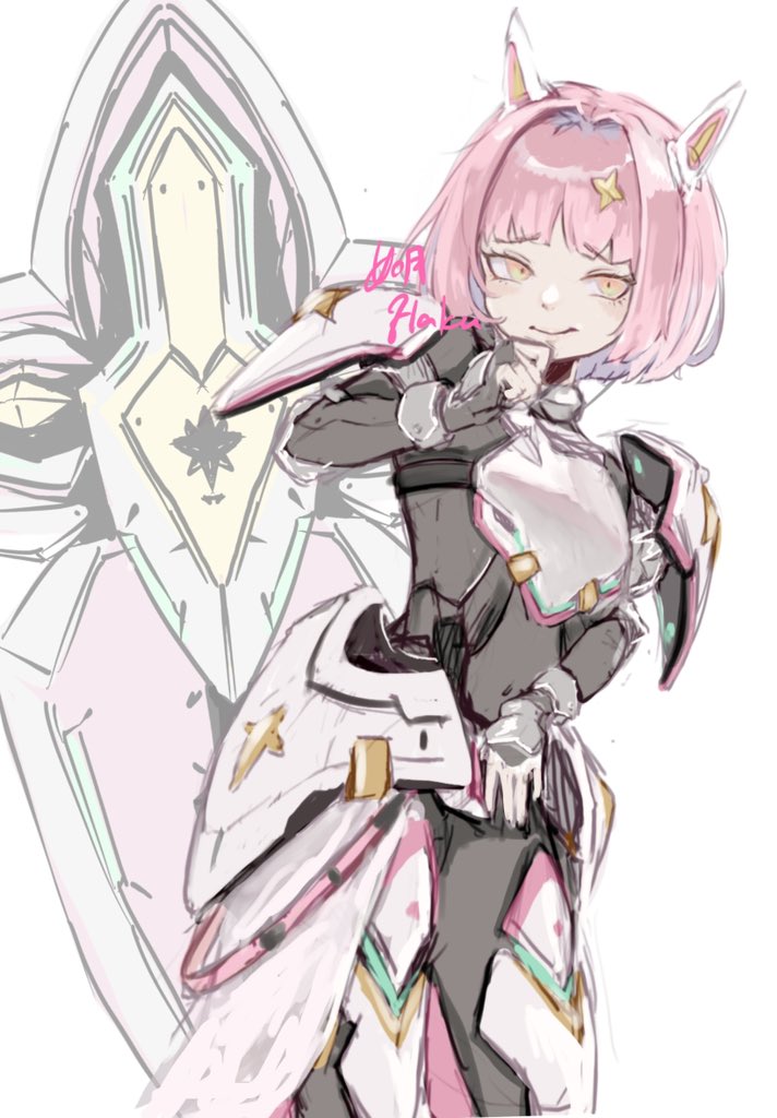 1girl, armor, armored_bodysuit, armored_boots, armored_gloves, artist_name, black_bodysuit, bodysuit