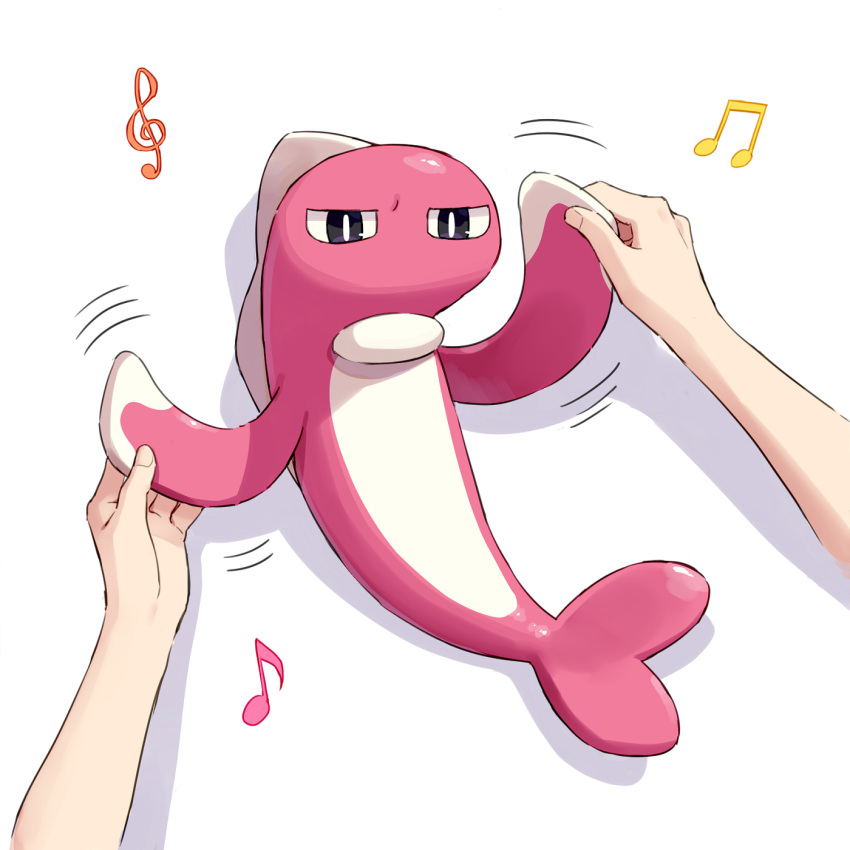 1other, beamed_eighth_notes, black_eyes, bright_pupils, commentary_request, eighth_note, glaring, hands_up