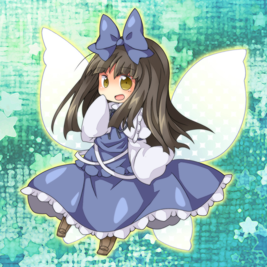 bow, dress, fairy, hair_bow, hitsubaru, long_hair, solo, star_sapphire