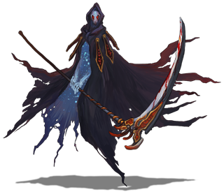 avatar_dreams, cape, death, flying, holding, holding_weapon, lowres, non-web_source, rpg_maker, scythe, spectre, weapon
