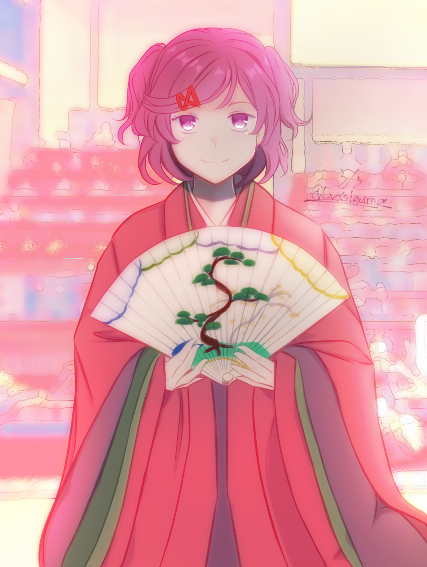 1girl, artist_name, closed_mouth, commentary, dated, doki_doki_literature_club, doll, feet_out_of_frame