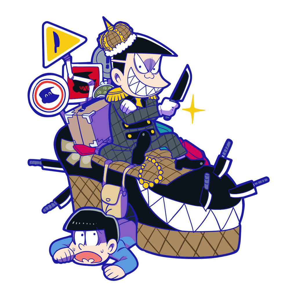 !, 2boys, bag, coin_purse, crown, evil_smile, garara382, handbag