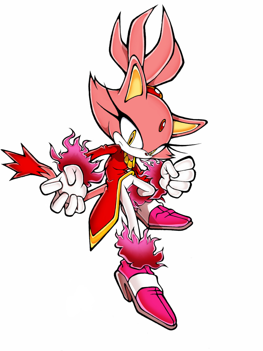 1girl, absurdres, animal_ears, blaze_the_cat, burning, burning_blaze, cat_ears, cat_girl