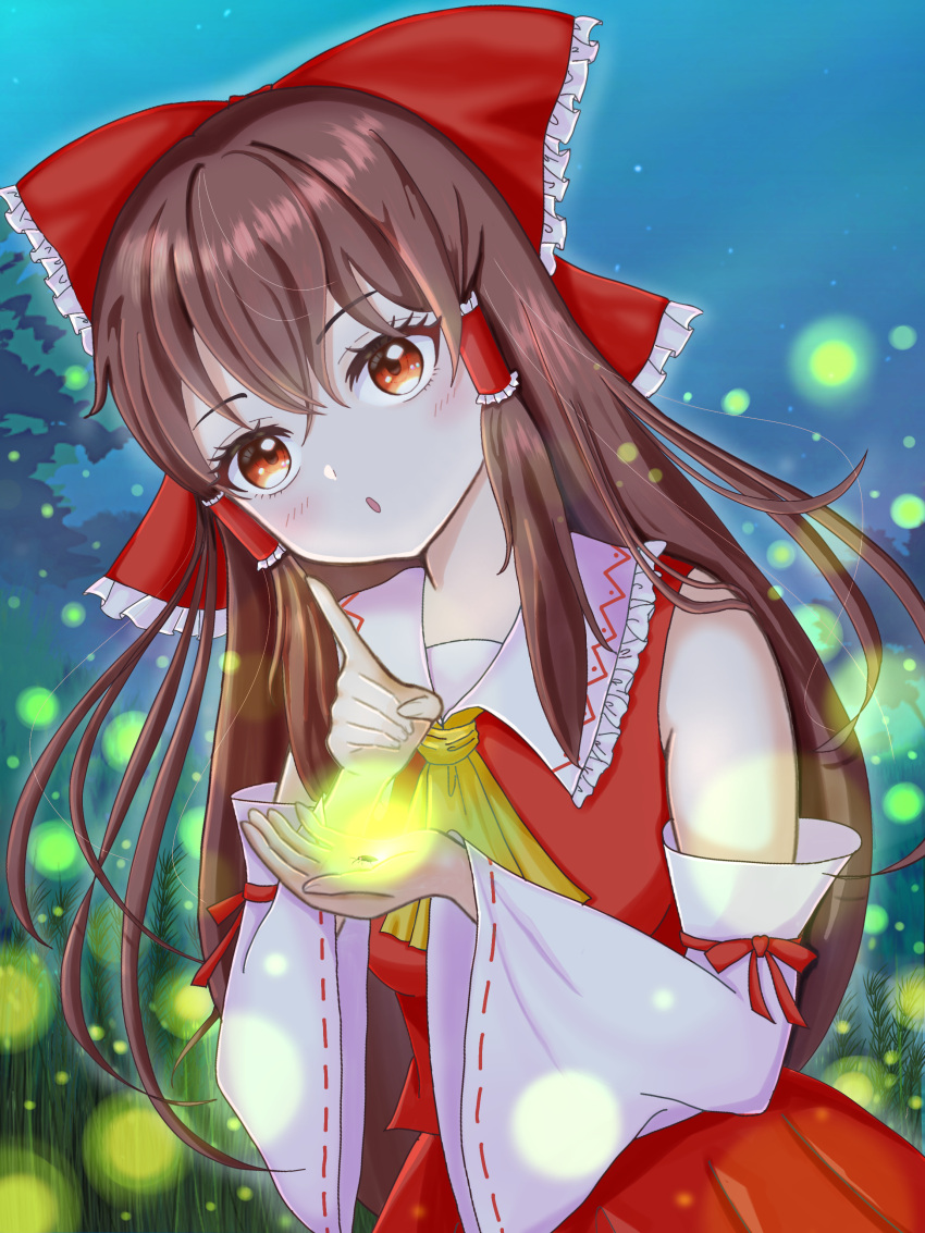 1girl, :o, absurdres, armpit_crease, ascot, bare_shoulders, blush, bow