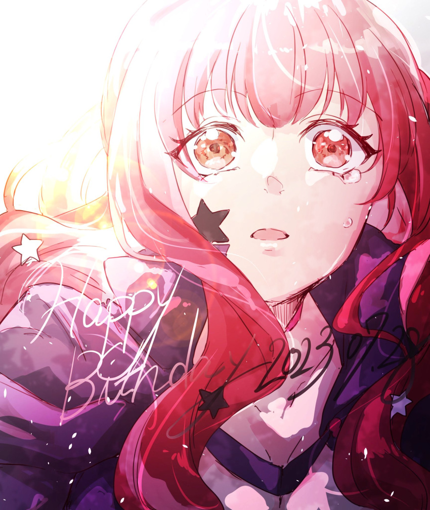 1girl, citrine_11, facial_mark, fire_emblem, fire_emblem_engage, hair_ornament, happy_birthday, highres
