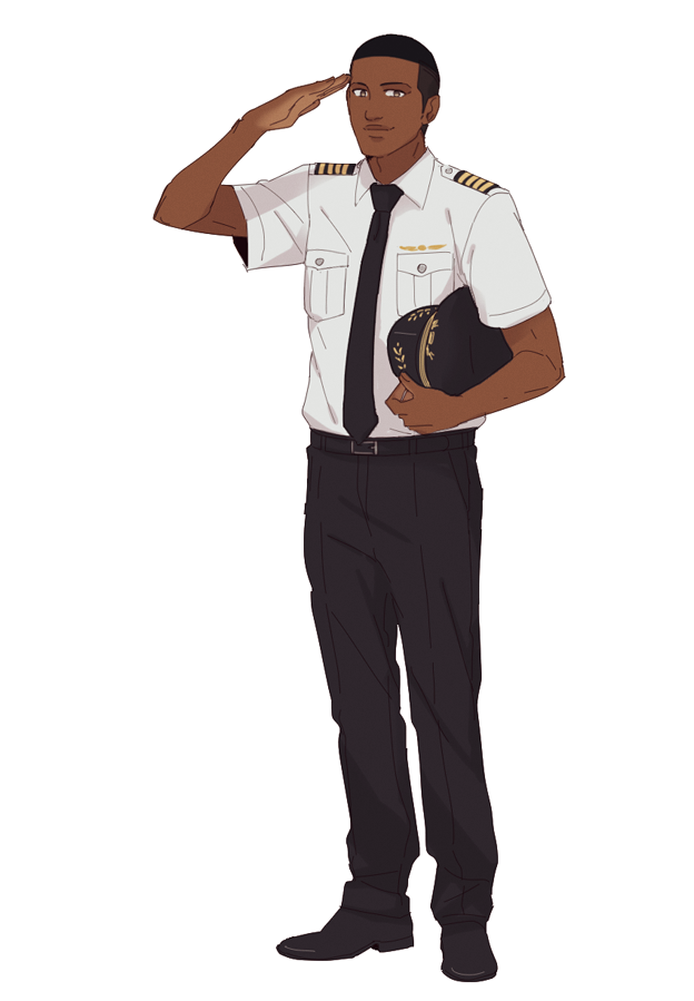 1boy, black_hair, black_necktie, black_pants, brown_eyes, commentary, contemporary, dark-skinned_male