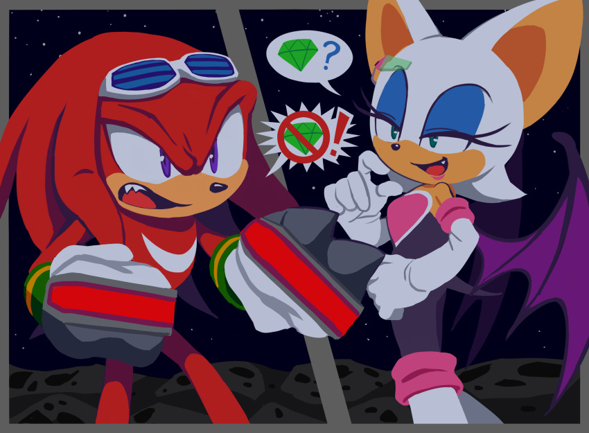 !, 1boy, 1girl, ?, animal_ears, animal_nose, bat_ears, bat_girl