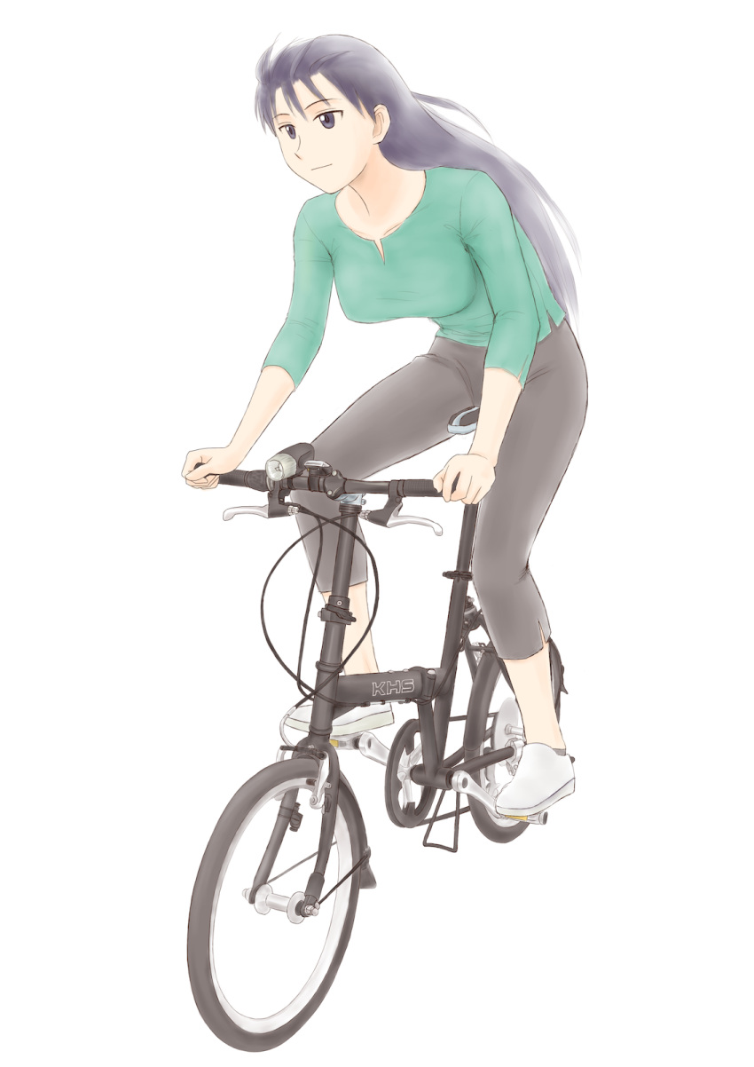 bicycle, casual, folding_bicycle, highres, jf, sakaki, solo
