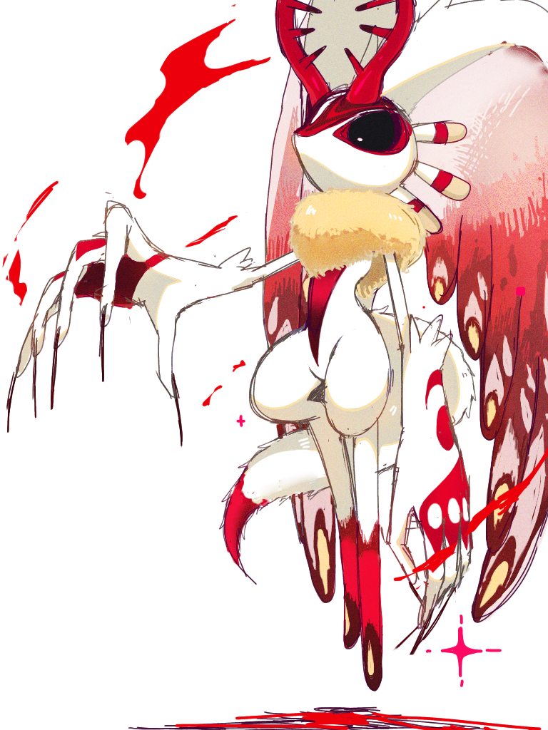 antlers, black_sclera, chaos_elfilis, claws, colored_sclera, commentary_request, floating, furry
