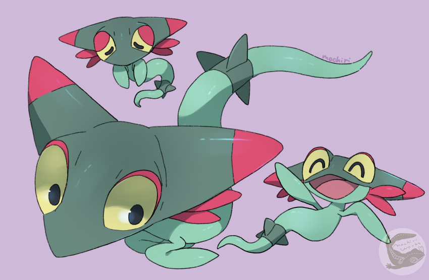 artist_logo, dreepy, highres, mochiri_(mochiri_work), no_humans, open_mouth, pokemon, pokemon_(creature)