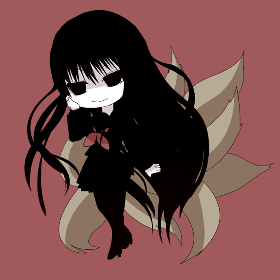 black_hair, chibi, hagoromo_kitsune, long_hair, masaki3483, ngayope, nurarihyon_no_mago, pantyhose