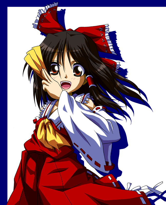 1girl, ascot, brown_eyes, brown_hair, collared_shirt, commentary_request, detached_sleeves, drop_shadow