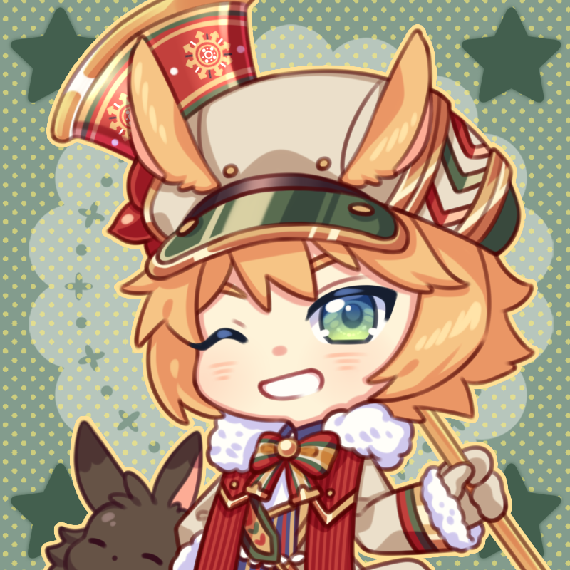 1boy, animal_ears, arknights, blush, bow, brown_coat, brown_gloves, brown_hair