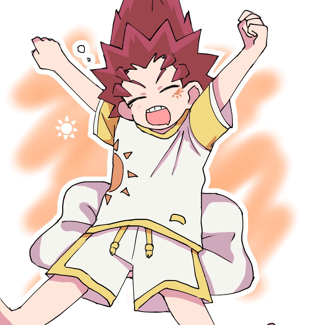 1boy, asahi_hyuga, beyblade, beyblade:_burst, facial_mark, male_child, male_focus, pillow