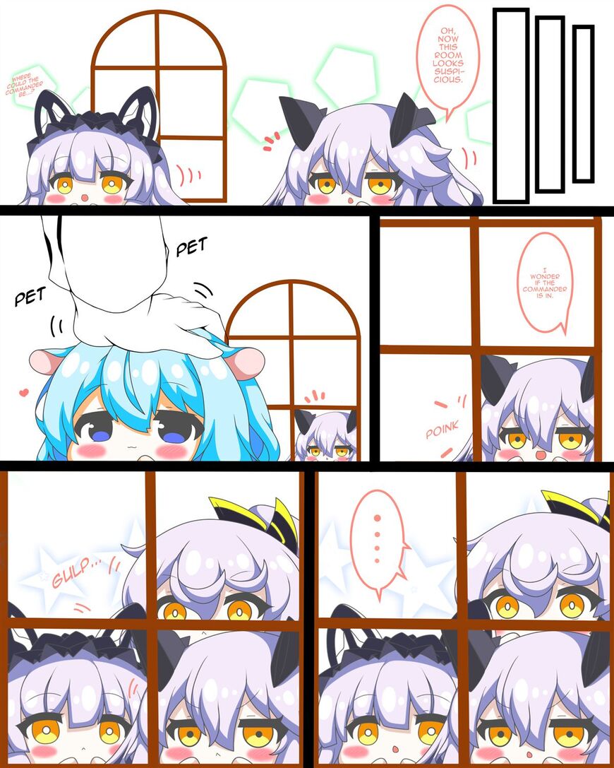 ..., 1boy, 3koma, azur_lane, commander_(azur_lane), headpat, kurukurumagical, mikazuki_(azur_lane)