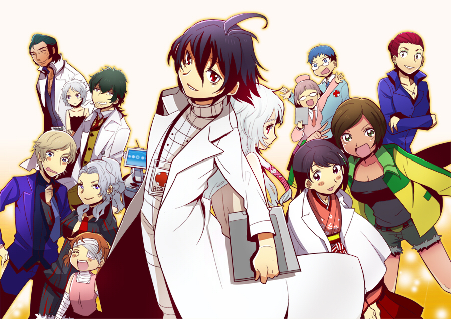 bad_id, bandages, blue_hair, brown_hair, chou_shittou_caduceus, cr-s01, everyone, gabriel_cunningham