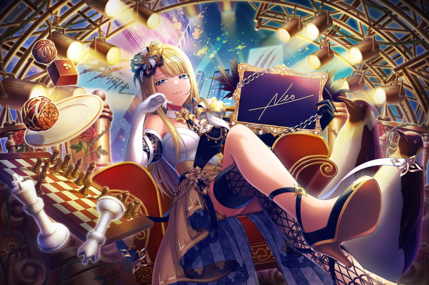 blonde_hair, blue_eyes, d4dj, dress, long_hair, neo_(d4dj), smile