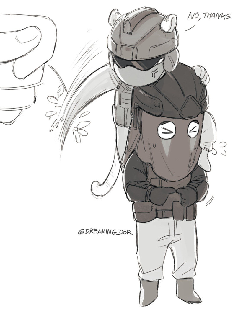 >_<, 2boys, anger_vein, animal_ears, bulletproof_vest, call_of_duty, call_of_duty:_modern_warfare_2, closed_eyes