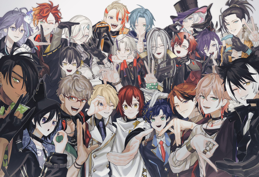 6+boys, :d, :o, ;), ;d, \m/, animal_ears, animal_hood