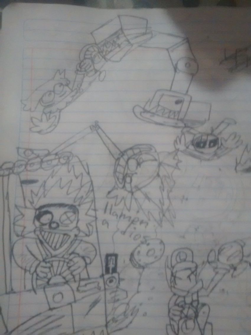 absurdres, angry_luigi, bob-omb, car_destruction, crossover, highres, luigi, mario, mario_kart, mr.grimm, no_color, super_mario_bros., sweet_tooth, twisted_metal