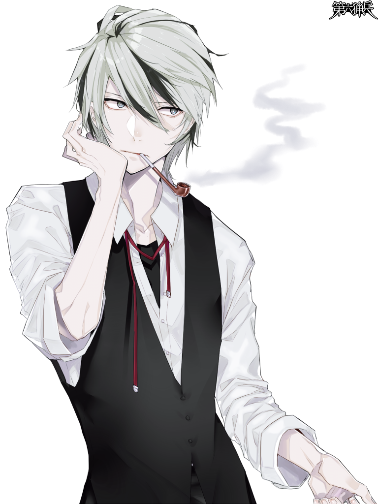 1boy, copyright_name, dairoku_ryouhei, grey_eyes, grey_hair, hair_between_eyes, jack_jack, long_sleeves
