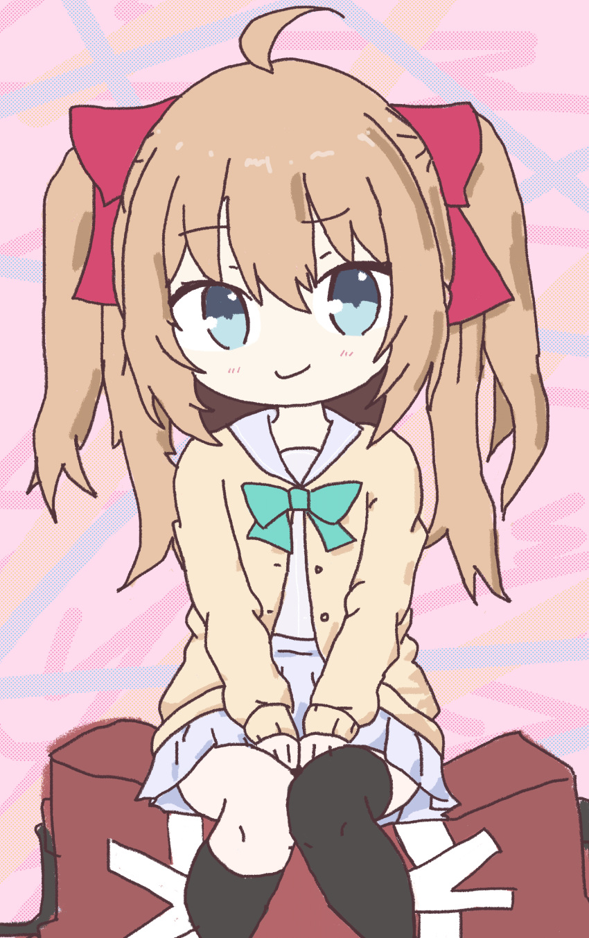 1girl, absurdres, blue_eyes, bow, brown_hair, hair_bow, highres, indie_virtual_youtuber