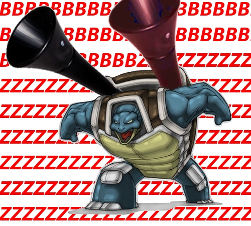 armor, blastoise, cannon, horn_(instrument), lowres, nintendo, no_humans, open_mouth