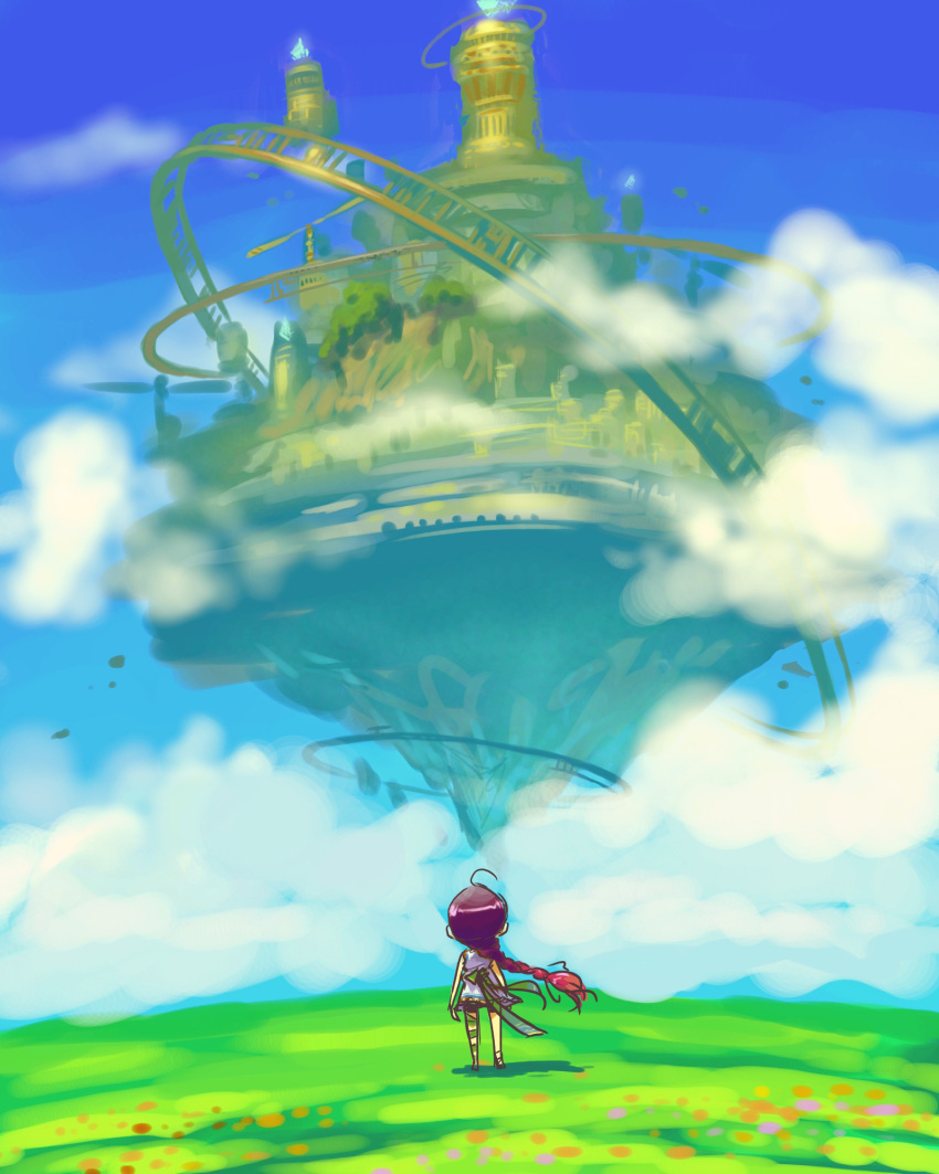 city, cloud, clouds, fantasy, floating_island, highres, landscape, scenery