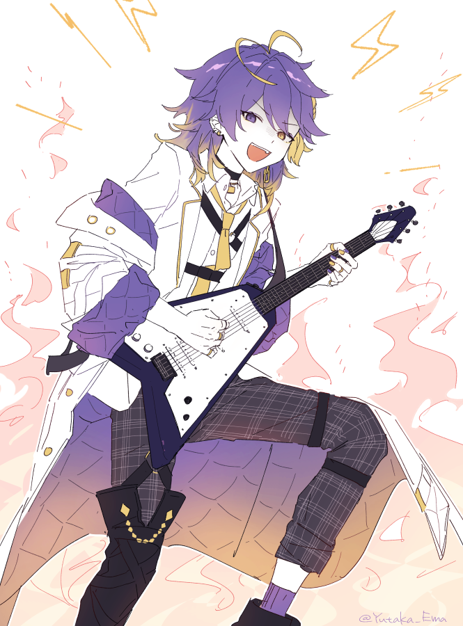 1boy, aster_arcadia, black_choker, black_footwear, blonde_hair, choker, collared_shirt, dress_shirt