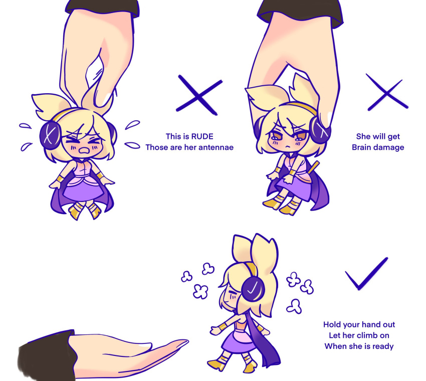 >_<, >o<, 1girl, blonde_hair, brown_eyes, cape, checkmark, commentary
