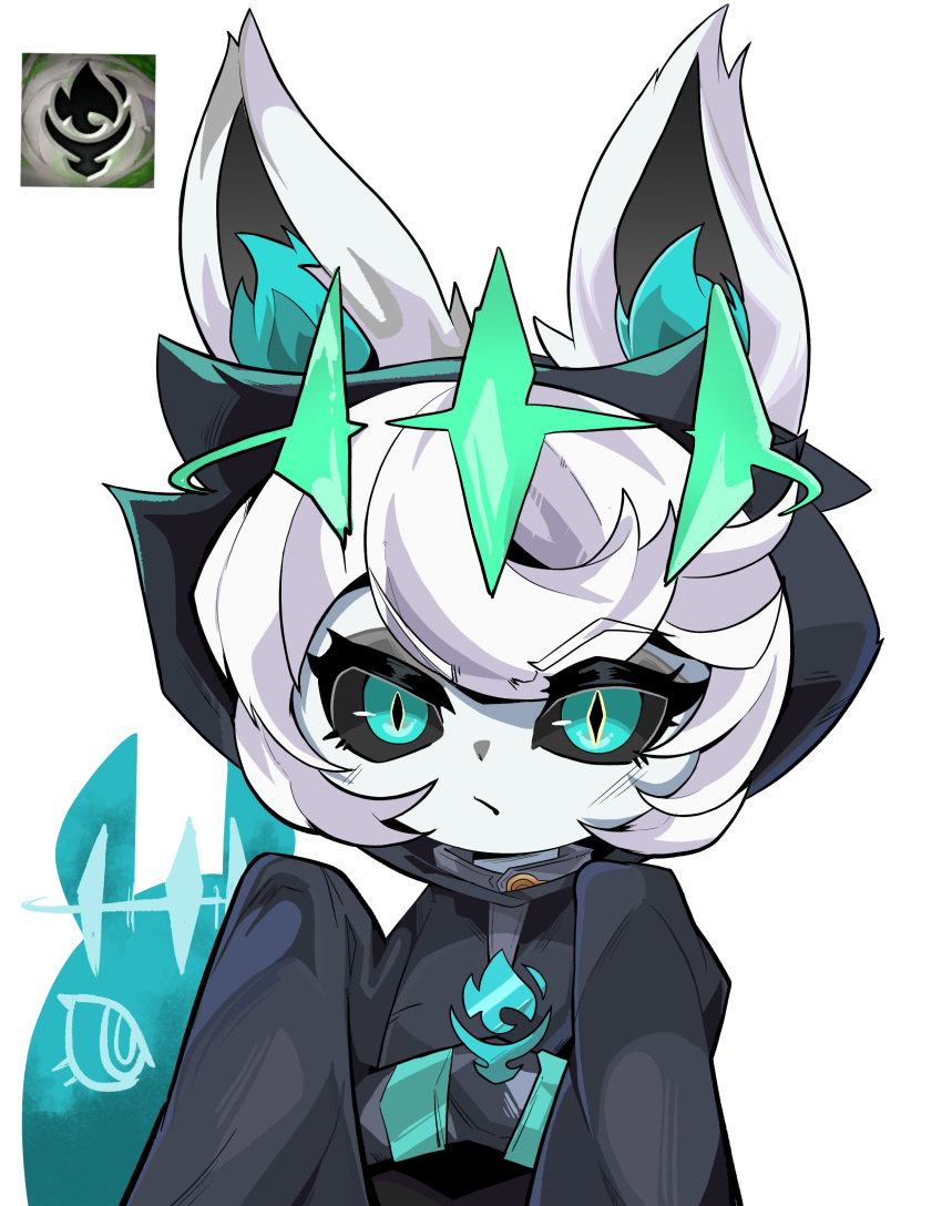 1girl, absurdres, alternate_hair_color, beseunaj-jamjaneun_gemdol-i, black_hoodie, black_sclera, colored_sclera, colored_skin