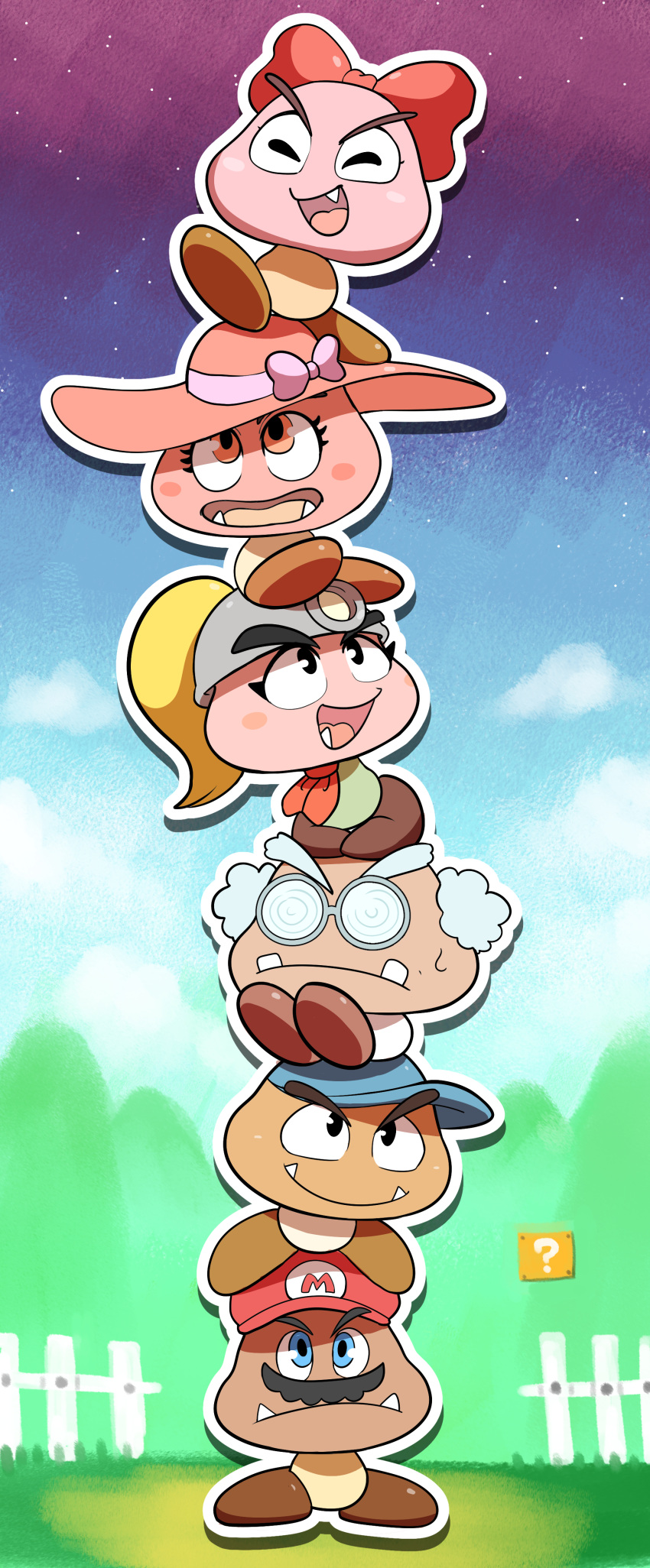:d, ?_block, ^_^, absurdres, ascot, baseball_cap, black_eyes, block_(mario)