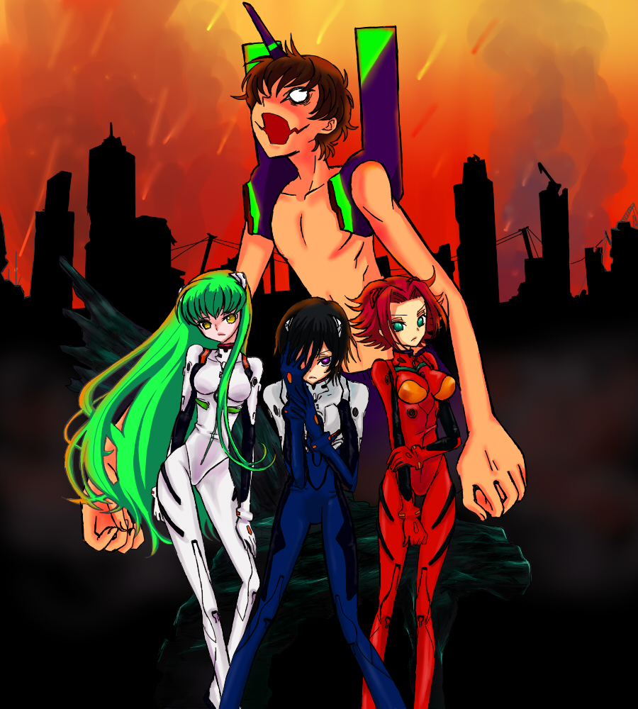 ayanami_rei_(cosplay), buraizero, c.c., code_geass, cosplay, eva_01, glasgow_smile, green_hair