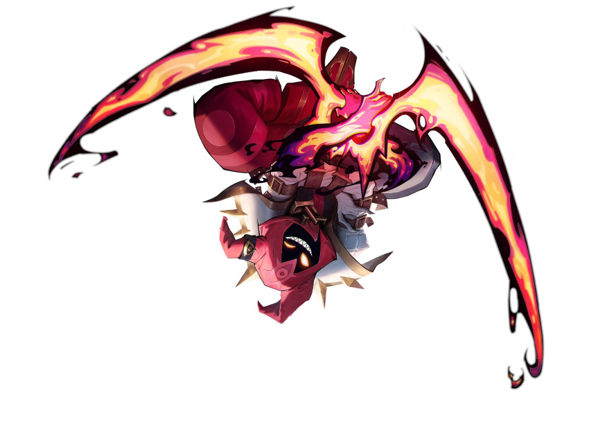 1boy, belt, brown_belt, evil_grin, evil_smile, fake_horns, full_body, glowing