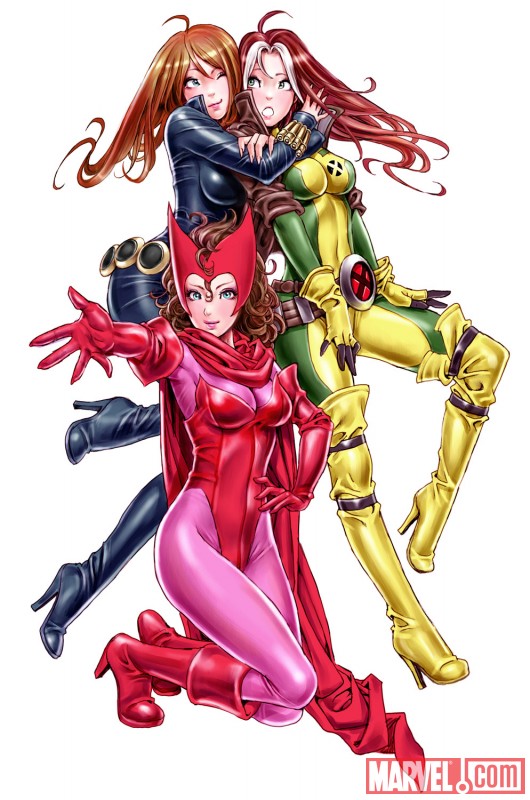 :o, ahoge, aqua_eyes, armpits, avengers, back_hug, belt, black_widow