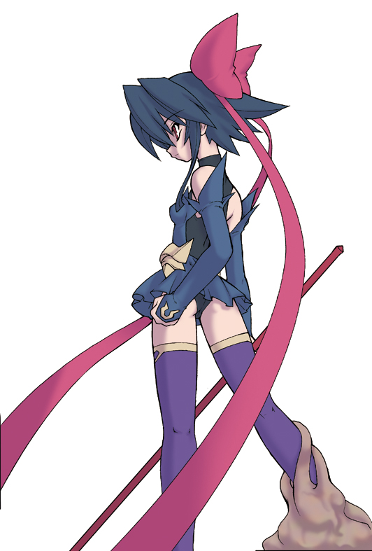 bow, hair_bow, kagano_ai, leotard, mahou_shoujo_ai, purple_legwear, purple_thighhighs, red_eyes