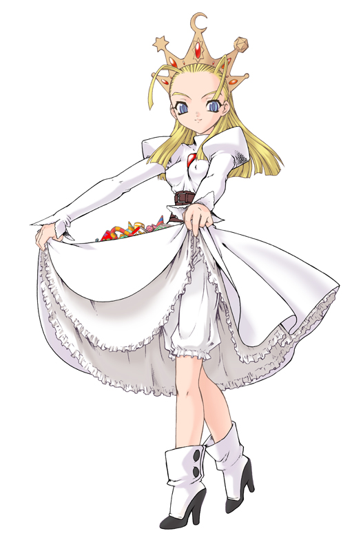 blonde_hair, bloomers, blue_eyes, brooch, corset, crown, cyberbots, devilot