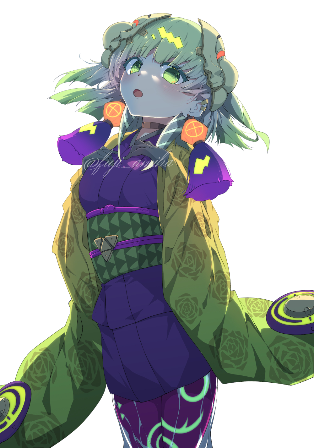 1other, ambiguous_gender, blonde_hair, cowboy_shot, duel_monster, ear_ornament, earrings, fuji_amiha