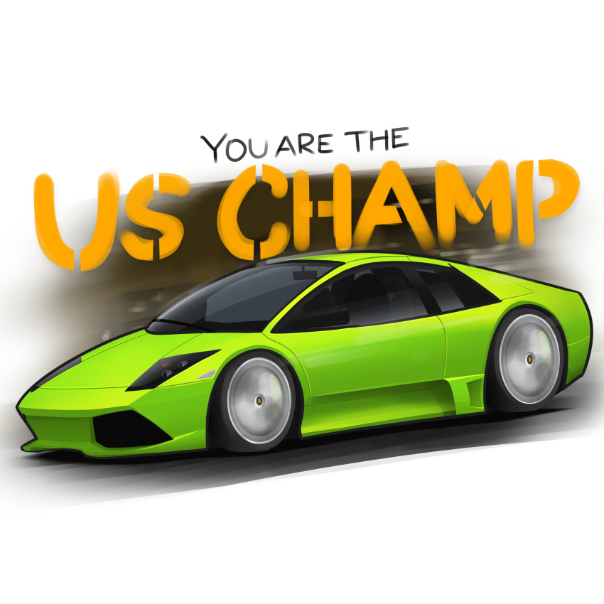 absurdres, car, chibi, english_commentary, english_text, highres, lamborghini, lamborghini_murcielago