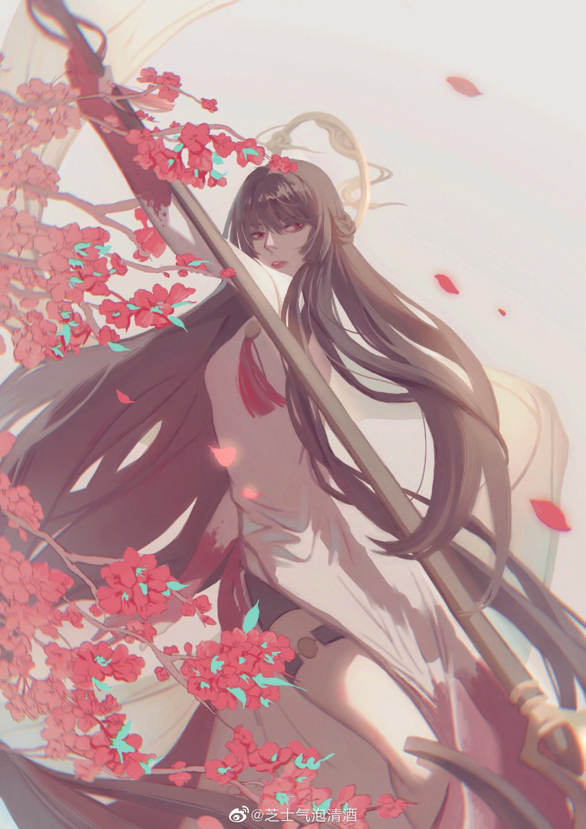 1girl, absurdly_long_hair, absurdres, black_hair, blood, blood_on_hands, braid, china_dress
