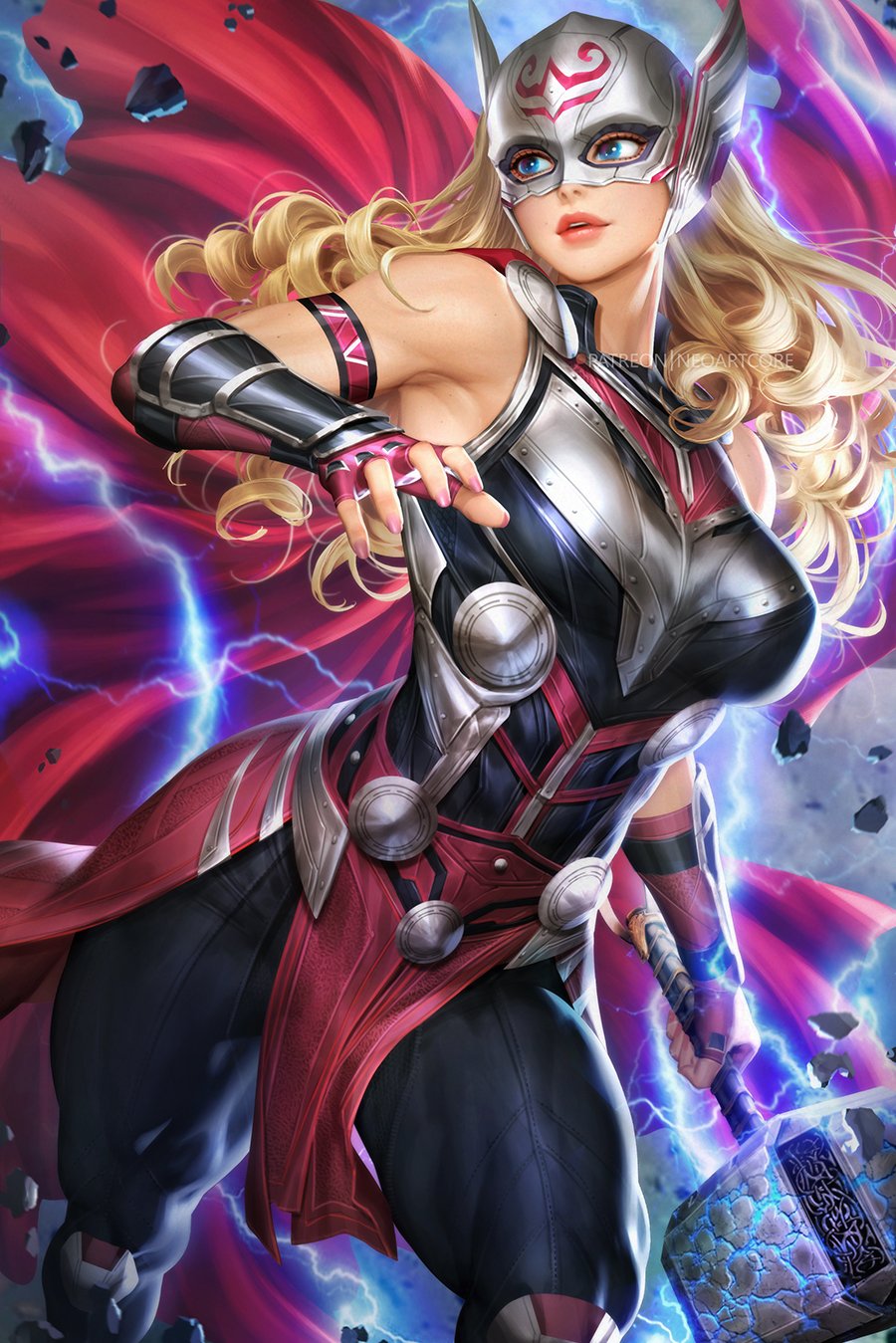 1girl, armlet, armor, armpits, bare_shoulders, black_bodysuit, black_pants, blonde_hair