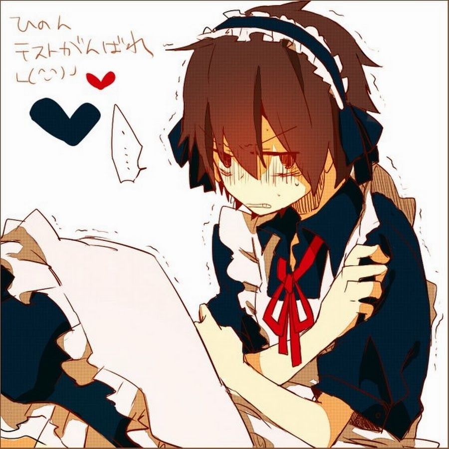 ..., 1boy, alternate_costume, apron, bad_id, bad_pixiv_id, blue_bow, blue_dress