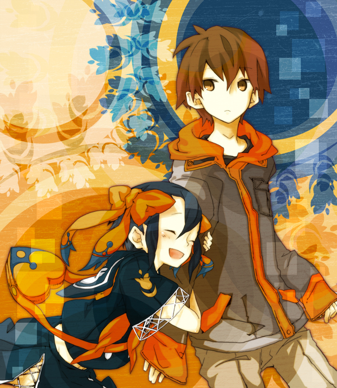 black_hair, bow, brown_eyes, brown_hair, hair_bow, ii-chan, smile, sorasou_torikodan