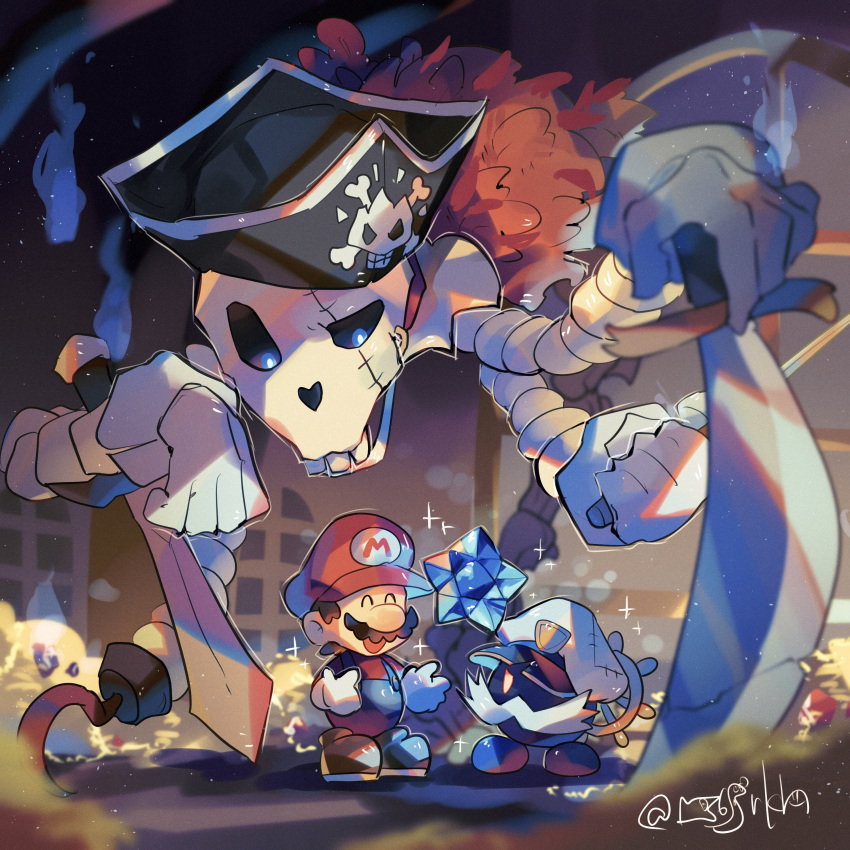 3boys, absurdres, admiral_bobbery, cortez, facial_hair, gloves, hanaon, hat