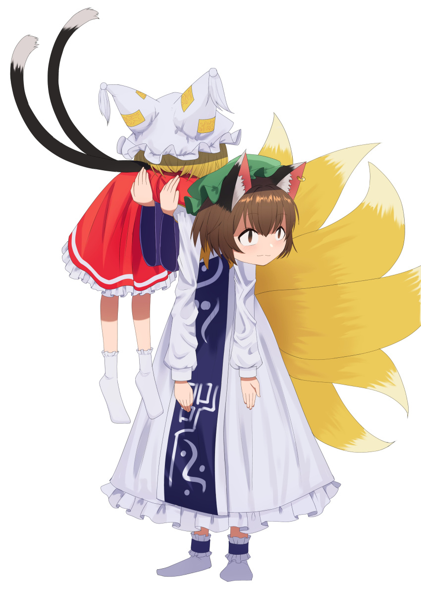 2girls, absurdres, animal_ear_fluff, animal_ears, asakura_haru, blonde_hair, blue_tabard, brown_eyes