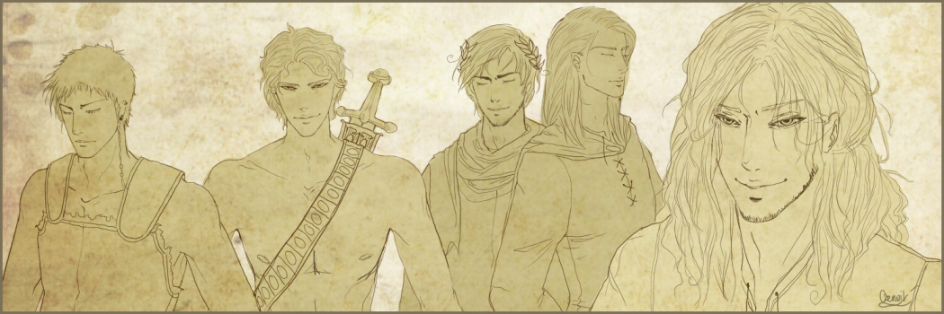 armor, axis_powers_hetalia, brown, cloak, czerwik, facial_hair, germania_(hetalia), laurels