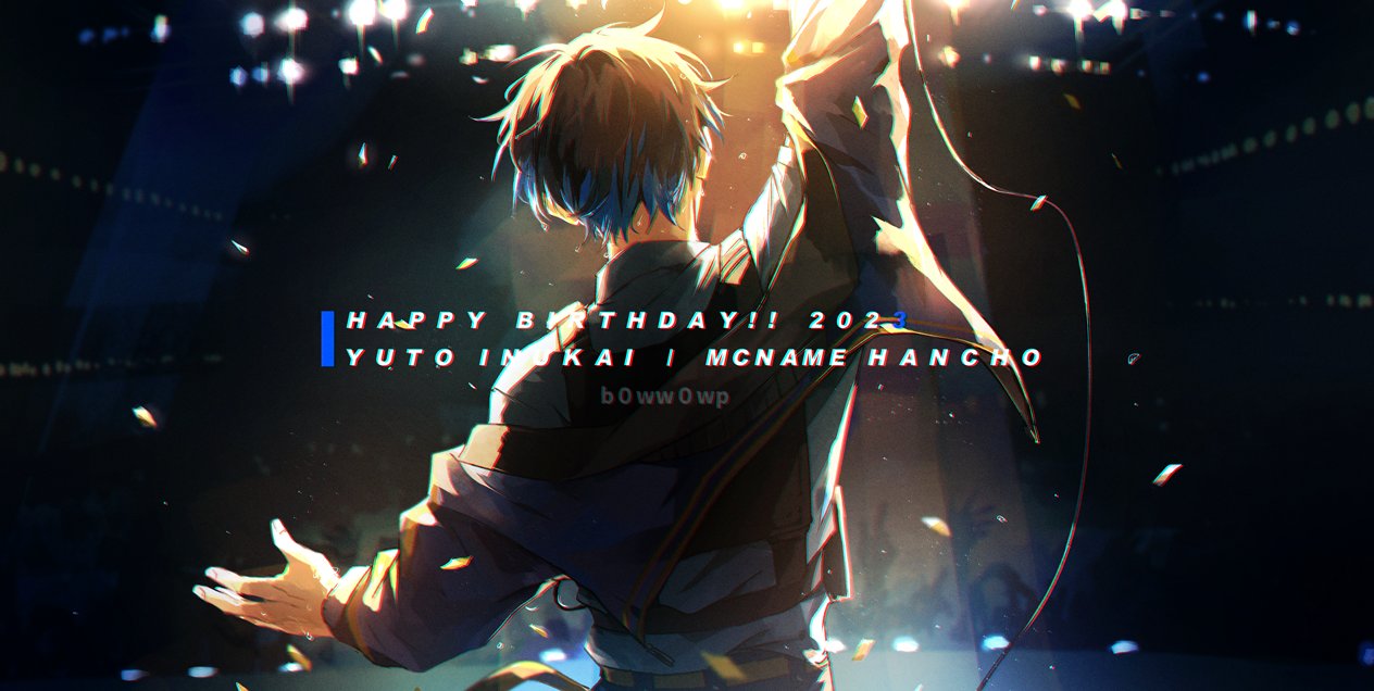 1boy, 2021, b0ww0wp, belt, black_hair, black_jacket, black_pants, blue_hair