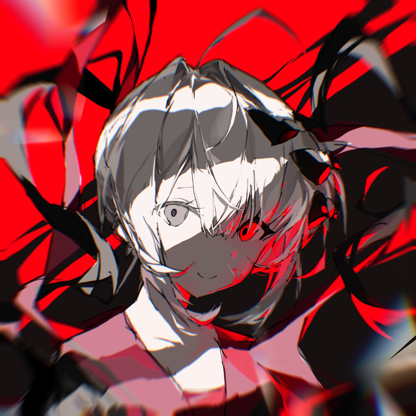 1girl, absurdres, alternate_color, black_bow, black_hair, black_shirt, bow, chinese_commentary